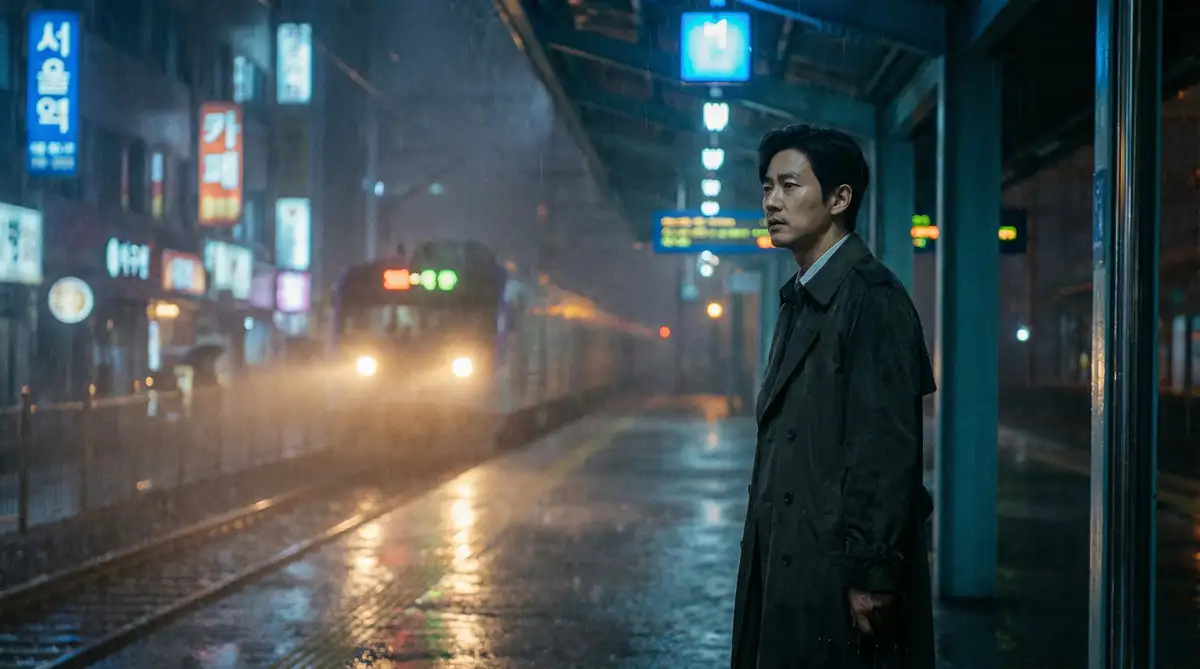 韩国伦理电影经典场景 - 雨夜车站，大长腿 馆藏影像